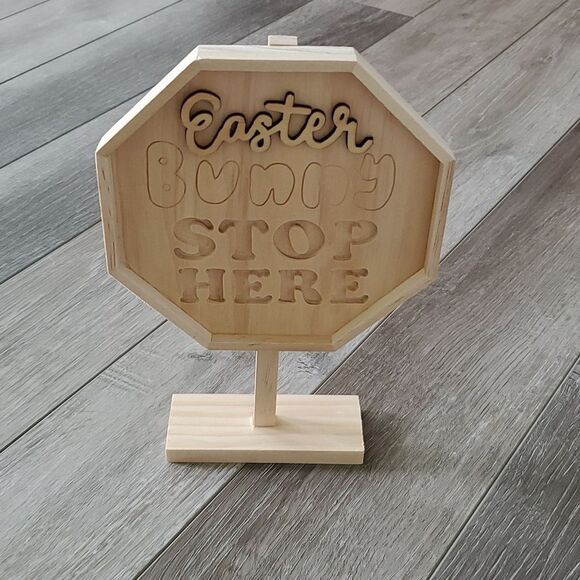 💥5/$25 SALE | BUNDLE TO SAVE | Easter Bunny Stops Here DIY Sign - Picture 1 of 3